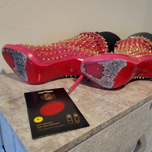 Pink Louboutin Guerilla Spiked Slouchy Booties 38.5 - Picture 8 of 10